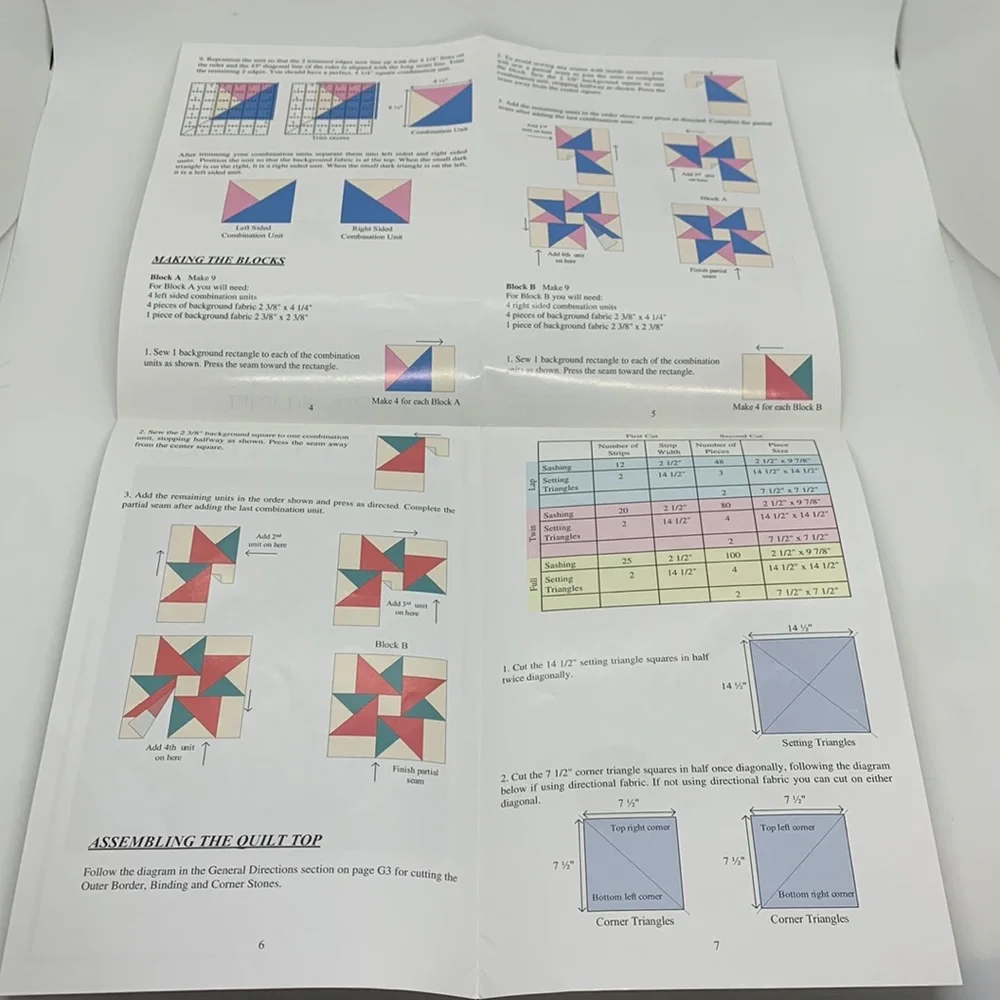 Five Inch Is a Cinch Quilt Pattern “Labor Day Stars” : 5 inch squares in 3 sizes